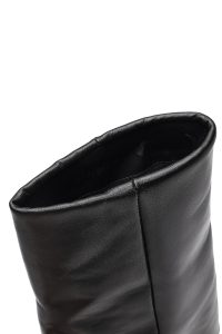 بوت زنانه مشکی چرمی پاشنه نازک دری مد