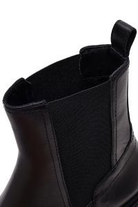 بوت زنانه چلسی چرم مشکی دری مد