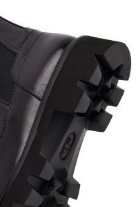 بوت زنانه چلسی چرم مشکی دری مد