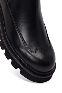 بوت زنانه چلسی چرم مشکی دری مد