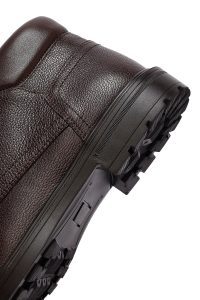 بوت مردانه چرمی قهوه‌ای زیپ‌دار دری مد