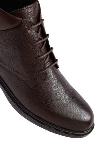 بوت مردانه چرمی قهوه‌ای زیپ‌دار دری مد