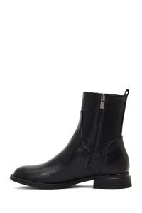 بوت چرمی زنانه مشکی زیپ‌دار دری مد