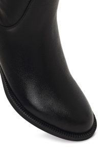 بوت چرمی زنانه مشکی زیپ‌دار دری مد