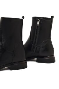 بوت چرمی زنانه مشکی زیپ‌دار دری مد