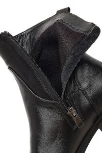 بوت چرمی زنانه مشکی زیپ‌دار دری مد