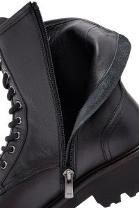 بوت چرمی زنانه مشکی زیپ‌دار دری‌مد