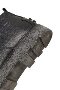 بوت چرمی مردانه مشکی بندی دری‌مد