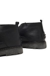 بوت چرمی مردانه مشکی بندی دری‌مد