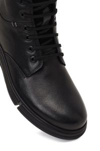 بوت چرمی مردانه مشکی بندی زیپ‌دار دری‌مد