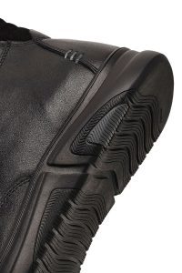 بوت چرمی مردانه مشکی بندی زیپ‌دار دری‌مد