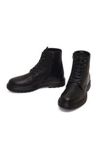 بوت چرمی مردانه مشکی زیپ‌دار دری‌مد