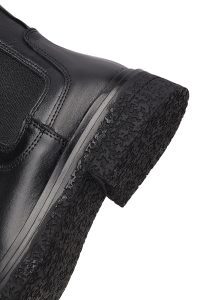 بوت چلسی زنانه چرمی مشکی دری مد