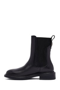 بوت چلسی زنانه چرمی مشکی دری مد