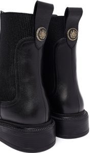 بوت چلسی زنانه چرمی مشکی دری مد