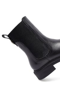 بوت چلسی زنانه چرمی مشکی دری مد