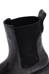 بوت چلسی زنانه چرمی مشکی دری مد