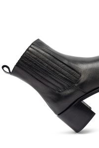 بوت چلسی زنانه چرمی مشکی پاشنه ضخیم دری مد