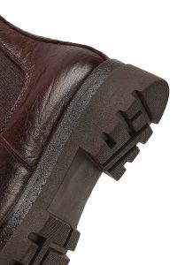 بوت چلسی چرمی زنانه قهوه‌ای زیره ضخیم دری‌مد