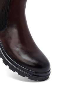 بوت چلسی چرمی مردانه قهوه‌ای دری‌مد