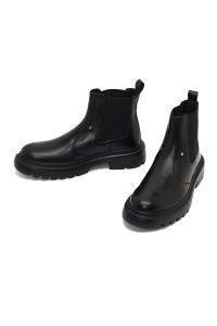 بوت چلسی چرمی مردانه مشکی دری‌مد