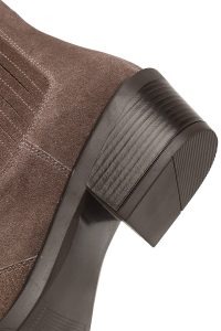 بوت چلسی کابویی جیر زنانه ویزون پاشنه ضخیم کوتاه دری مد