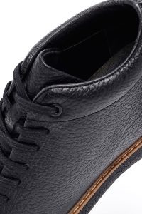 بوت کژوال مردانه چرمی مشکی بندی دری مد