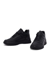 بوت کژوال چرمی مردانه مشکی بندی دری‌مد