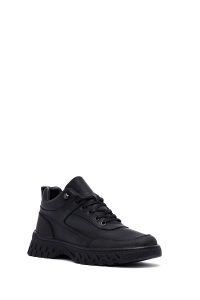 بوت کژوال چرمی مردانه مشکی بندی دری‌مد