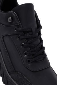 بوت کژوال چرمی مردانه مشکی بندی دری‌مد