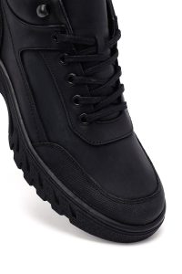 بوت کژوال چرمی مردانه مشکی بندی دری‌مد