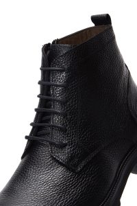 بوت کژوال چرمی مردانه مشکی بندی زیپ‌دار دری‌مد