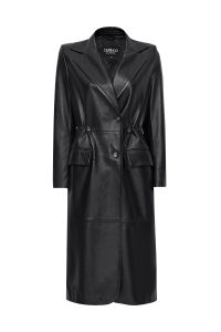 تاپ کت چرم خز مشکی زنانه جولیت دری مد