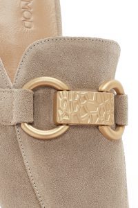 دمپایی زنانه جیر بژ سگک‌دار دری مد