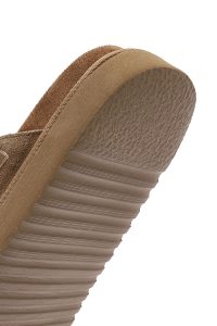 دمپایی زنانه جیر قهوه‌ای لژدار دری مد