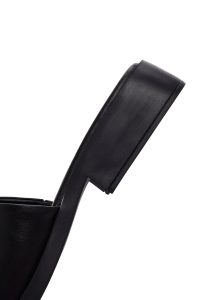 دمپایی زنانه چرم مشکی دری مد