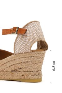 صندل زنانه اسپادریل جیر نارنجی بنددار مچ پا لژدار دری مد