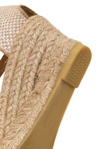 صندل زنانه اسپادریل جیر نارنجی بنددار مچ پا لژدار دری مد