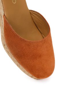 صندل زنانه اسپادریل جیر نارنجی بنددار مچ پا لژدار دری مد