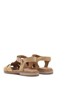 صندل زنانه جیر بژ بنددار مچ پا دری مد