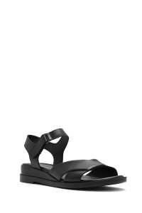 صندل زنانه چرم مشکی بندی دری مد