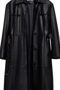 پالتو چرمی زنانه مشکی یقه پیراهنی Betina دری مد