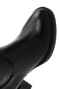 چکمه زنانه مشکی زیپ‌دار پاشنه پهن دری مد