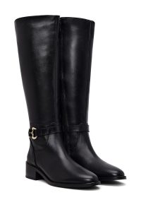 چکمه زنانه چرم مشکی زیپ‌دار دری مد