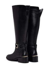 چکمه زنانه چرم مشکی زیپ‌دار دری مد