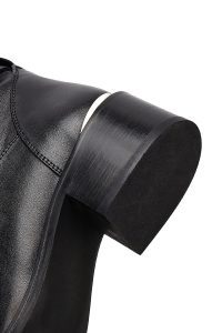 چکمه زنانه چرم مشکی زیپ‌دار دری مد