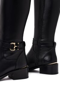 چکمه زنانه چرم مشکی زیپ‌دار دری مد