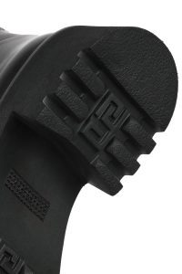 چکمه زنانه چرم مشکی زیپ‌دار زیره‌ضخیم دری مد