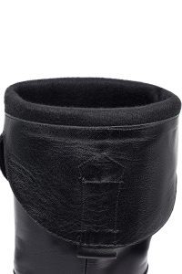 چکمه زنانه چرمی مشکی کابوی پاشنه‌بلند ضخیم دری مد