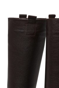 چکمه چرمی زنانه قهوه‌ای زیره ضخیم دری‌مد